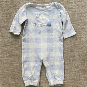 Mud Pie Blue and White Bunny Romper